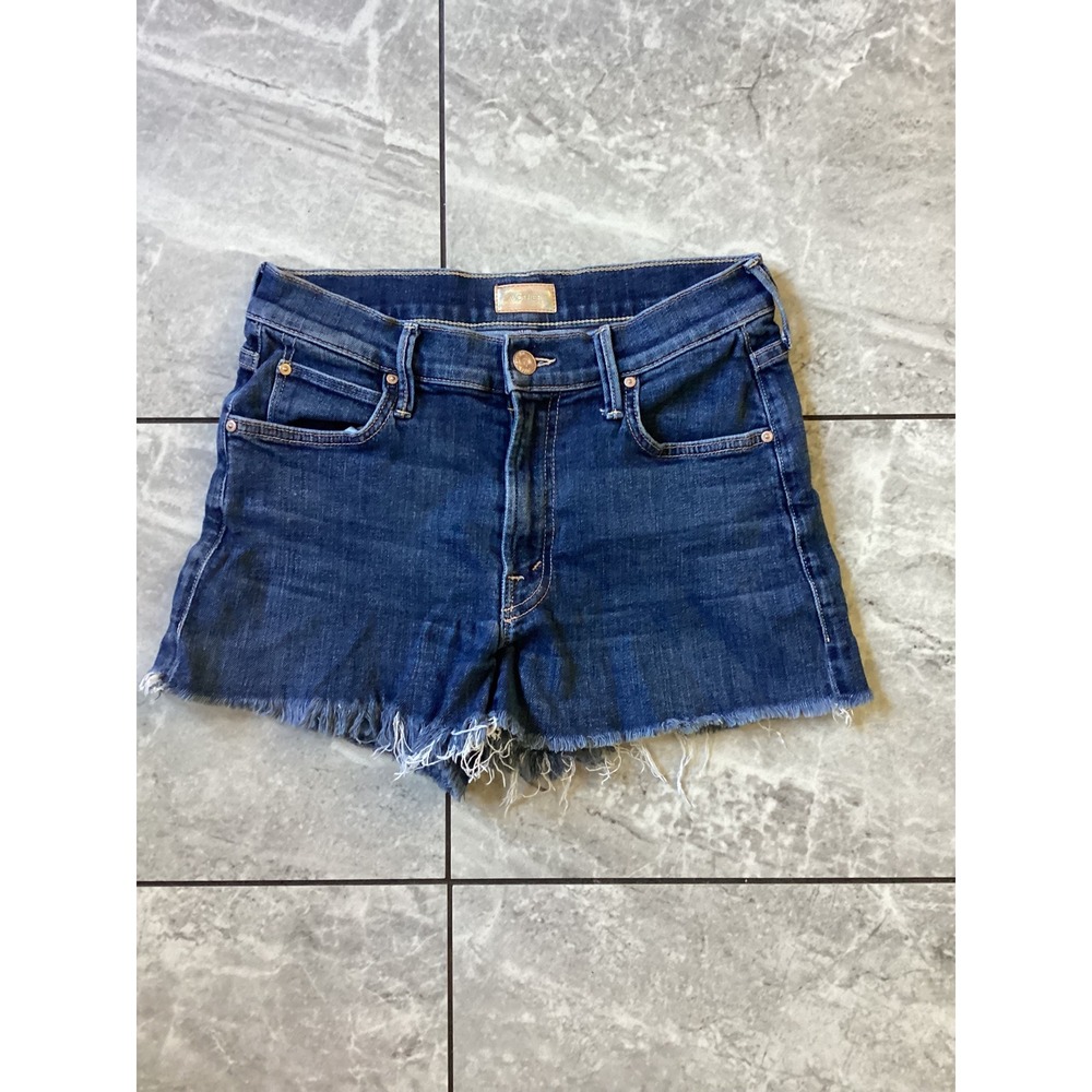 Mother Denim The Charmer Cut Off Shorts Dark Wash Frayed Hem Size 26